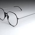 Fashionable Jewelry Eyeglasses With Black Frame Silver Temple And Round Lens