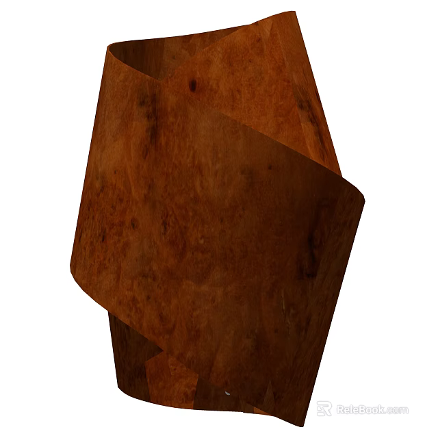 Brown Wooden Spiral Design Wall Lamp with Natural Wood Grain Texture for Modern Home Interior 3d model 