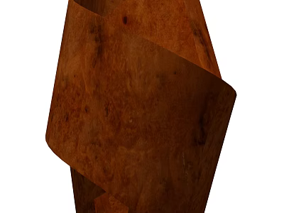 Brown Wooden Spiral Design Wall Lamp with Natural Wood Grain Texture for Modern Home Interior 3d model