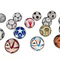 Various Colorful Soccer Balls With Different Designs And Brands As Sports Equipment