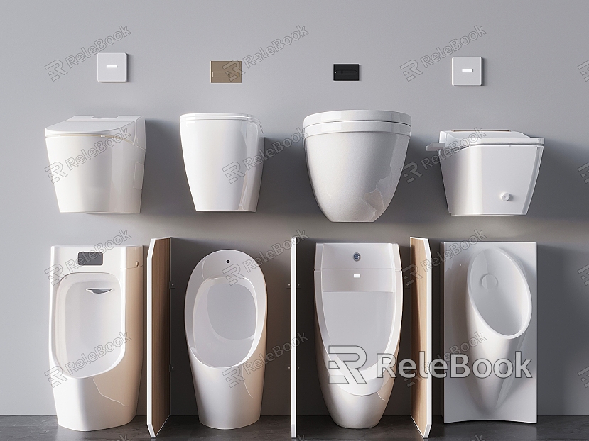 Modern toilet urinal partition model