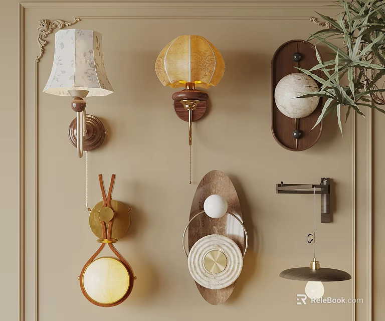 Various Design Wall Sconces with Different Styles for Home Interior Decor 3d model 
