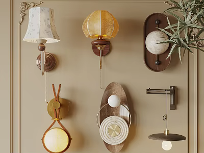 Various Design Wall Sconces with Different Styles for Home Interior Decor 3d model