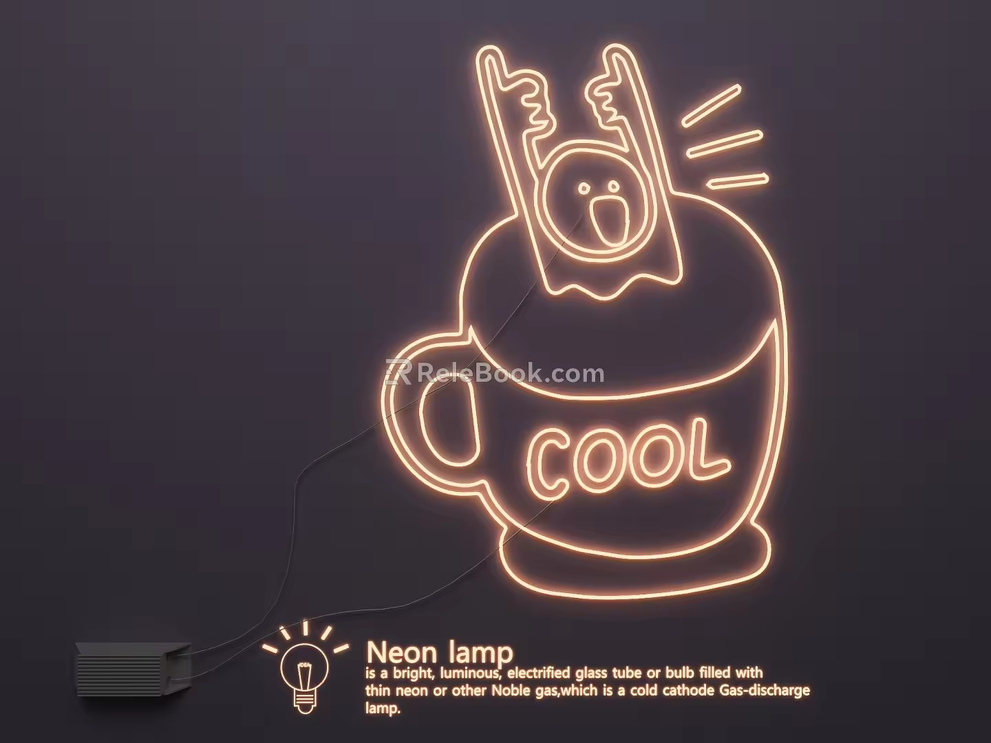 Neon luminous characters advertising lights LED lights 3d model