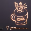 Neon luminous characters advertising lights LED lights 3d model