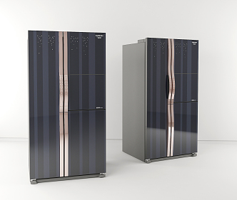 Modern refrigerator double door refrigerator 3d model