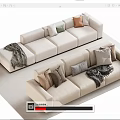 Double sofa Multi-person sofa Corner sofa 3d model