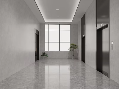 modern elevator hall elevator 3d model