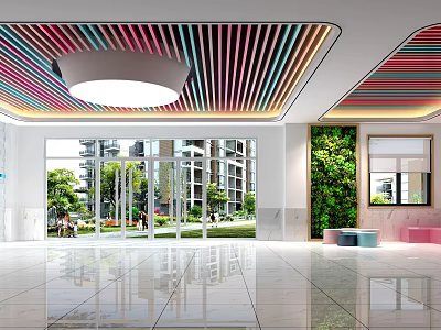 Modern foyer school foyer 3d model