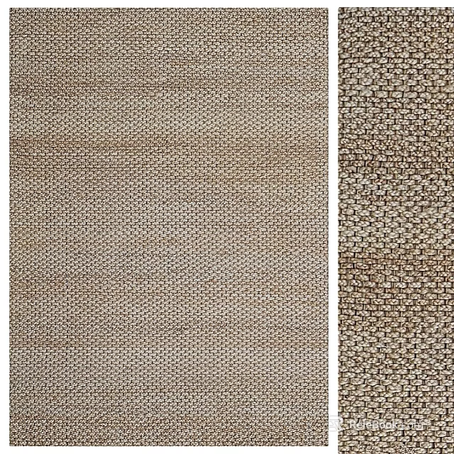 Modern Square Rugs With Neutral Tones Striped And Woven Textured Patterns 3d model 