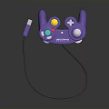 Vibrant Purple Nintendo Game Controller With Colorful Buttons And Connected Cable