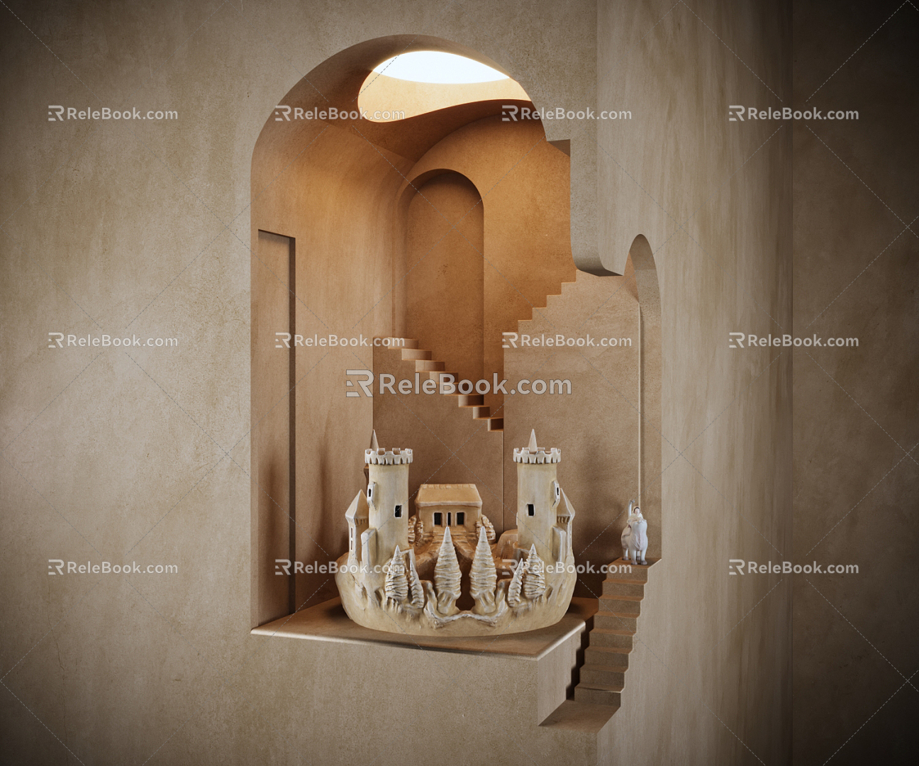 Modern wall lamp gypsum wall lamp 3d model