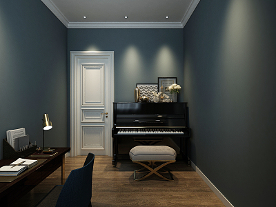 Modern Piano Room 3d model