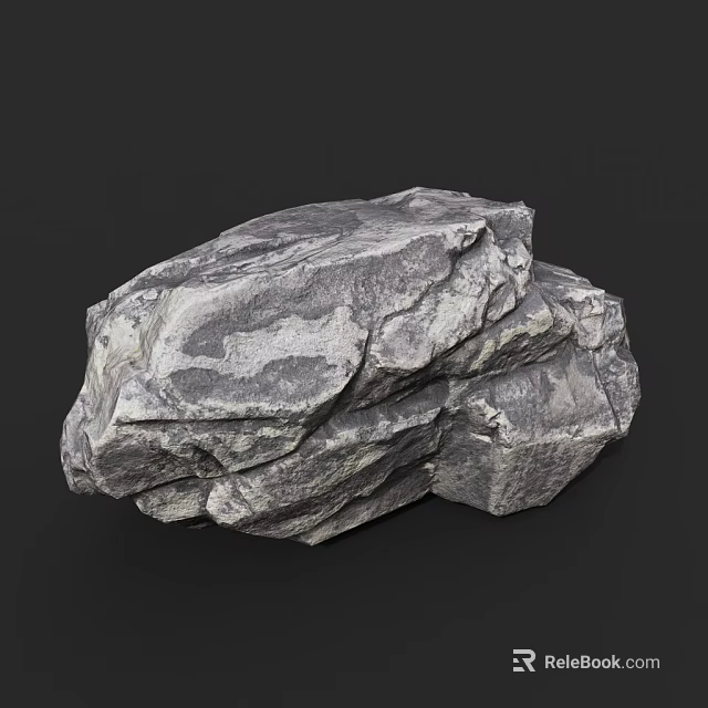 Natural Rough Stone And Polished Wood Pieces For Decorative Home Design 3d model 