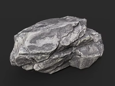 Natural Rough Stone And Polished Wood Pieces For Decorative Home Design 3d model