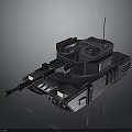 Military Tank With Armored Design Cannon Turret Tracks And Front Lights