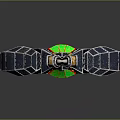 Ornate Decorative Sword With Green Gemstone Inlays And Wing Shaped Hilt Design