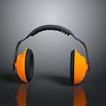 Orange And Black Over Ear Computer Headphones With Ergonomic Design For Comfortable Use