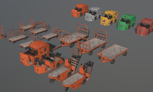 Industrial Equipment Industrial Trolley Cargo Trolley 3d model