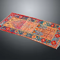 Traditional Multicolored Handmade Rug With Intricate Patterns And Floral Borders For Living Room Decor