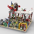 Lego toy building blocks assembly factory site construction screwing assembly line workshop 3d model