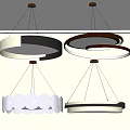 Modern Lighting Combinations Featuring Round Pendant Lights Layered Metal Frames And Warm Glow
