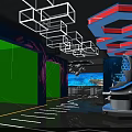 Phantom Starry Sky Futuristic Indoor Playground With VR Gaming Seats And Neon Lighting