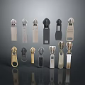 Various Metal Zipper Pulls With Different Colors And Assorted Styles For Household Supplies
