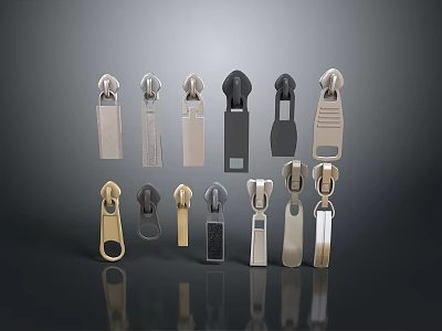zipper pull small zipper 3d model