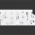 White 3D Geometric Modular Structure With Holes And Smooth Surface Reflections 3d model