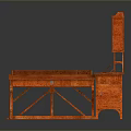 Reddish Wooden Functional Desk With Spacious Top Drawer And Upper Shelf Unit