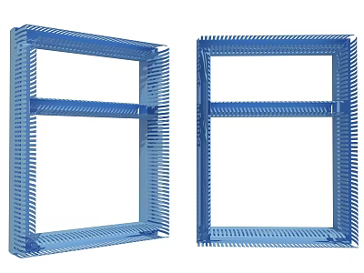 Blue Decorative Ornament Set Featuring Framed Design For Home Decoration 3d model