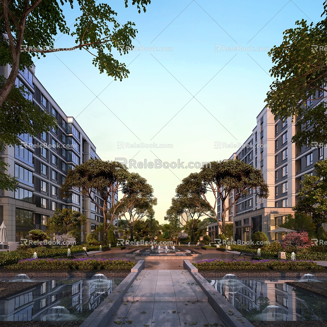 Atrium Landscape Residential Landscape 3d model