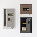 Different Colored Safes With Digital Locks Open Door Showing Coins And Cash