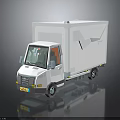 White Box Truck With Modern Design Cab And Cargo Box For Transportation