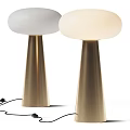 Modern Floor Lamp With White Shade And Golden Stand For Home Interior