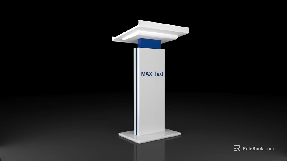 Modern White Conference Table With Blue Accents And Sleek Design For Meeting Room 3d model 