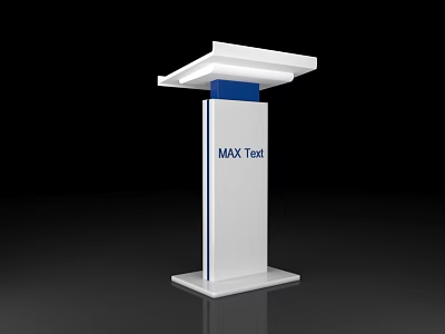 Modern White Conference Table With Blue Accents And Sleek Design For Meeting Room 3d model