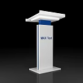 Modern White Conference Table With Blue Accents And Sleek Design For Meeting Room