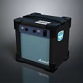 Marshall Portable Speaker With Black Blue Design And Control Panel Sticker