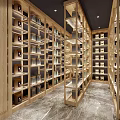 Modern Specialty Store Interior With Wooden Shelves Glass Display Cases Marble Floor And Products