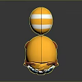 Yellow Space Exploration Toy Rover With Red Ears Blue Eyes And Orange Stripes