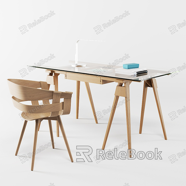 Modern desk and chair solid wood desk and chair combination model