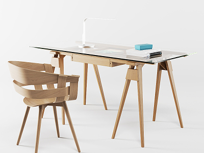 Modern desk and chair solid wood desk and chair combination model