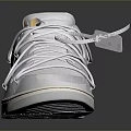 Stylish White And Gray Casual Lifestyle Sneakers With Laces Green Accent Tag And Reflective Sole