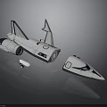 Detailed Space Shuttle Model With Separated Components And Spacecraft Design