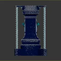 Various Decorative Pillars With Different Designs And Colorful Finishes On Reflective Surface