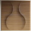 Modern Wooden Wall Decor With Striped Design And Vase Shaped Pattern 3d model