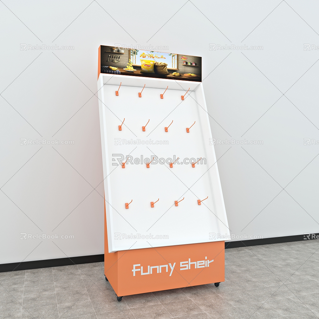 Shelf Custom Rack Socket Display Rack Snack Display Rack Product Rack Iron Products Jewelry Rack Vertical Display Rack Hook Shopping Mall Wall Shelf 3d model