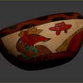 Artistic Hand Painted Tableware Set Featuring Red Rim Orange Body And Black Dots